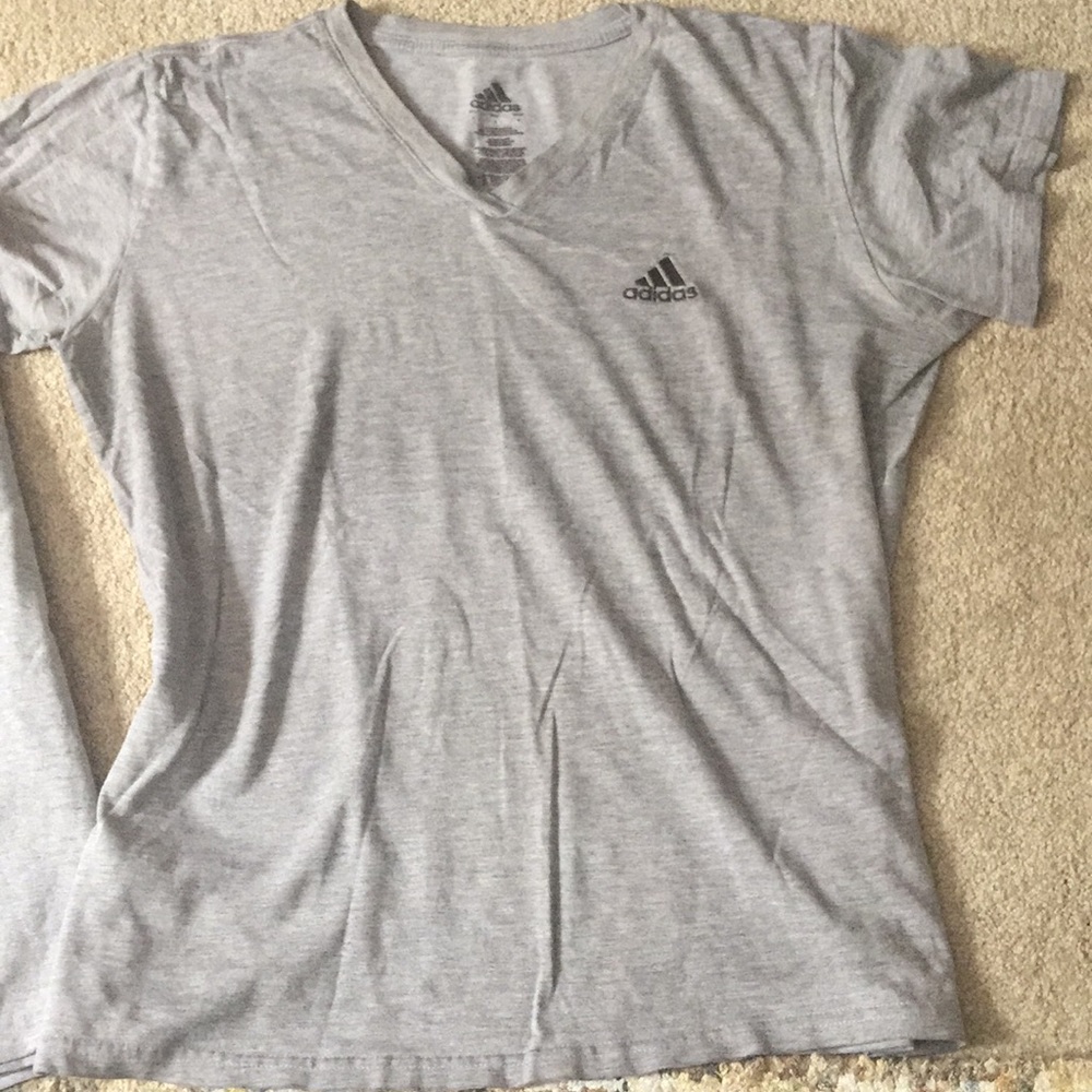 Adidas tops, one long sleeve and one short sleeve